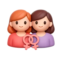 Lesbian Couple 3D icon