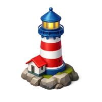 Blue Lighthouse 3D icon