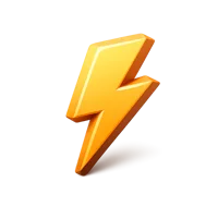 Amber Lightning Bolt 3D icon