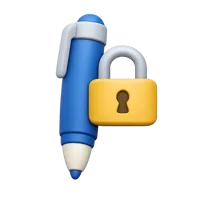 Locked Pen 3D icon