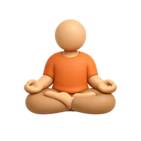 Orange Lotus Pose 3D icon