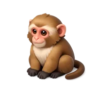 Macaque Monkey 3D icon