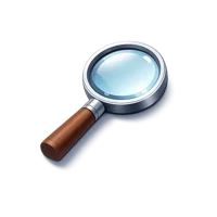 Blue Magnifying Glass 3D icon