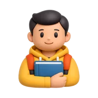 Male Student 3D icon