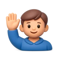 Man Raising Hand 3D icon