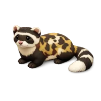 Brown Marbled Polecat 3D icon