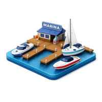 Blue Marina 3D icon