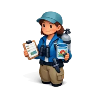 Blue Marine Biologist 3D icon