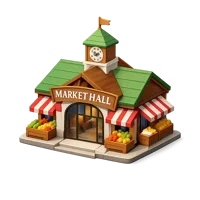 Brown Market Hall 3D icon