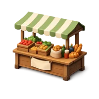 Brown Market Stall 3D icon