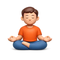 Orange Meditating Man 3D icon
