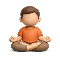 Orange Meditating Person 3D icon