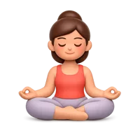 Orange Meditating Woman 3D icon