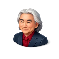 Red Michio Kaku 3D icon