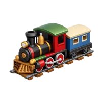 Red Miniature train 3D icon