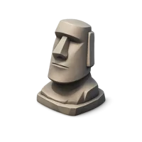 Amber Moai 3D icon