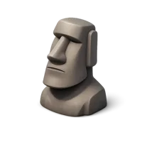 Brown Moai 3D icon