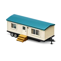 Teal Mobile Home 3D icon