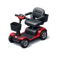 Red Mobility Scooter 3D icon
