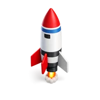 Red Model Rocket 3D icon