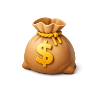 Amber Money Bag 3D icon