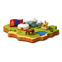 Yellow Mongolia 3D icon