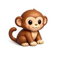 Brown Monkey 3D icon