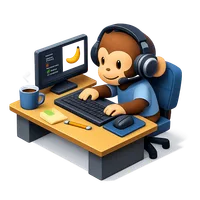 Monkey At Computer 3D icon