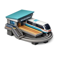 Teal Monorail Station 3D icon