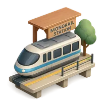Monorail Station 3D icon