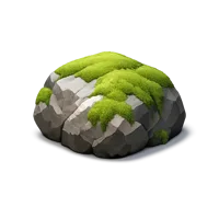 Green Mossy Boulder 3D icon