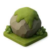 Mossy Boulder 3D icon