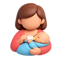 Red Mother Feeding Baby 3D icon