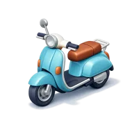 Teal Motor Scooter 3D icon