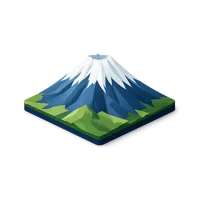 Blue Mount Fuji 3D icon