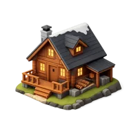 Brown Mountain cabin 3D icon