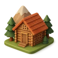 Mountain cabin 3D icon