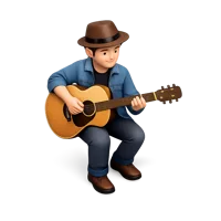 Brown Musician 3D icon