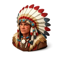 Native American Chief 3D icon