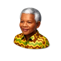 Nelson Mandela 3D icon