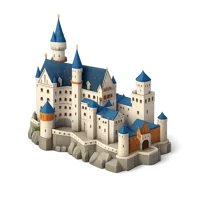 Blue Neuschwanstein Castle 3D icon