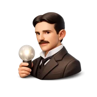 Brown Nikola Tesla 3D icon
