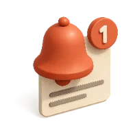 Orange Notification 3D icon