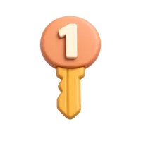 Number 1 Key 3D icon