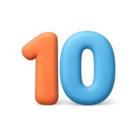 Number 10 3D icon