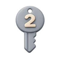 Number 2 Key 3D icon