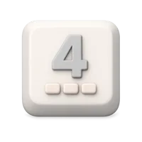 Number 4 Key 3D icon