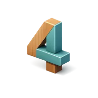 Number 4 3D icon