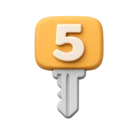 Number 5 Key 3D icon