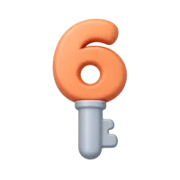 Number 6 Key 3D icon